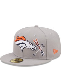 New Era Gray Denver Broncos City Describe 59fifty Fitted Hat