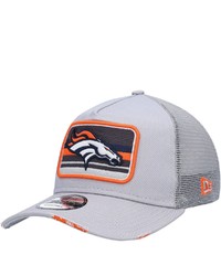 New Era Gray Denver Broncos Stripes A Frame Trucker 9forty Snapback Hat At Nordstrom