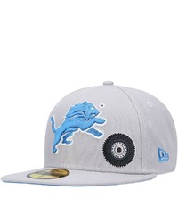 New Era Gray Detroit Lions City Describe 59fifty Fitted Hat