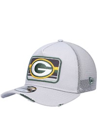 New Era Gray Green Bay Packers Stripes A Frame Trucker 9forty Snapback Hat At Nordstrom
