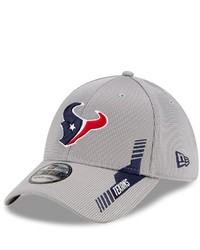 New Era Gray Houston Texans 2021 Nfl Sideline Home 39thirty Flex Hat