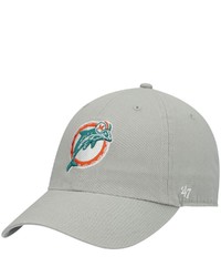 '47 Gray Miami Dolphins Legacy Clean Up Adjustable Hat