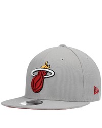 New Era Gray Miami Heat 9fifty Snapback Hat