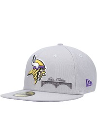 New Era Gray Minnesota Vikings City Describe 59fifty Fitted Hat