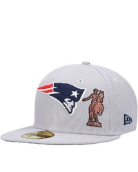 New Era Gray New England Patriots City Describe 59fifty Fitted Hat