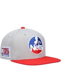 Mitchell & Ness Gray New Jersey Nets Hardwood Classics 35th Anniversary Snapback Hat At Nordstrom