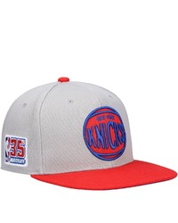 Mitchell & Ness Gray New York Knicks Hardwood Classics 35th Anniversary Snapback Hat At Nordstrom
