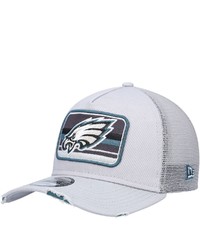 New Era Gray Philadelphia Eagles Stripes A Frame Trucker 9forty Snapback Hat At Nordstrom