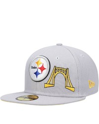 New Era Gray Pittsburgh Ers City Describe 59fifty Fitted Hat
