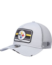 New Era Gray Pittsburgh Ers Stripes A Frame Trucker 9forty Snapback Hat