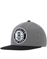 Mitchell & Ness Grayblack Brooklyn Nets Two Tone Wool Snapback Hat