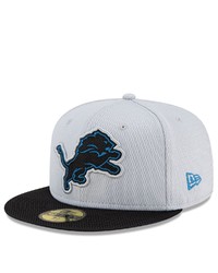 New Era Grayblack Detroit Lions 2021 Nfl Sideline Road 59fifty Fitted Hat