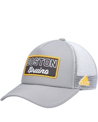 adidas Graywhite Boston Bruins Locker Room Foam Trucker Snapback Hat At Nordstrom