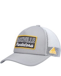 adidas Graywhite Nashville Predators Locker Room Foam Trucker Snapback Hat At Nordstrom