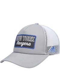 adidas Graywhite New York Rangers Locker Room Foam Trucker Snapback Hat