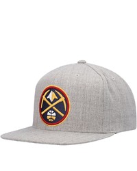 Mitchell & Ness Heathered Gray Denver Nuggets Team Logo Snapback Hat In Heather Gray At Nordstrom