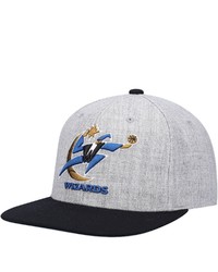 Mitchell & Ness Heathered Grayblack Washington Wizards Heathered Underpop Snapback Hat