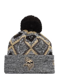New Era Blackheathered Gray Minnesota Vikings Grandpa Cuffed Knit Hat With Pom At Nordstrom