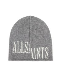 AllSaints Drop Logo Beanie In Grey Marl Chalk At Nordstrom