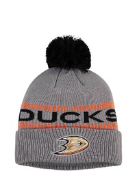 adidas Gray Anaheim Ducks Team Cuffed Knit Hat With Pom At Nordstrom