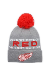adidas Gray Detroit Red Wings Team Cuffed Knit Hat With Pom At Nordstrom