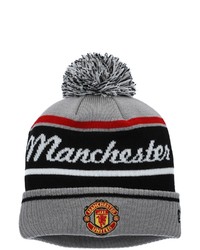New Era Gray Manchester United Jacquard Bobble Cuffed Knit Hat With Pom At Nordstrom