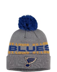 adidas Gray St Louis Blues Team Cuffed Knit Hat With Pom At Nordstrom