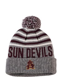 Top of the World Heathered Gray Arizona State Sun Devils Ensuing Cuffed Knit Hat With Pom In Heather Gray At Nordstrom