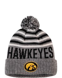 Top of the World Heathered Gray Iowa Hawkeyes Ensuing Cuffed Knit Hat With Pom In Heather Gray At Nordstrom
