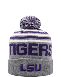 Top of the World Heathered Gray Lsu Tigers Ensuing Cuffed Knit Hat With Pom In Heather Gray At Nordstrom