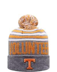 Top of the World Heathered Gray Tennessee Volunteers Ensuing Cuffed Knit Hat With Pom In Heather Gray At Nordstrom