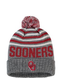 Top of the World Heathered Graycrimson Oklahoma Sooners Ensuing Cuffed Knit Hat With Pom In Heather Gray At Nordstrom