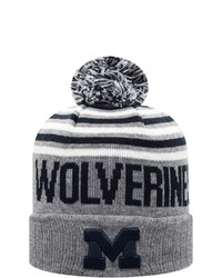 Top of the World Heathered Graynavy Michigan Wolverines Ensuing Cuffed Knit Hat With Pom In Heather Gray At Nordstrom