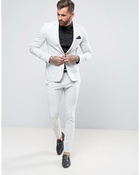 Religion Super Skinny Suit Jacket In Pale Gray