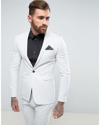 Religion Super Skinny Suit Jacket In Pale Gray
