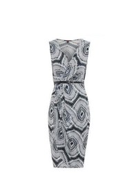 Mandi New Look Grey Abstract Print Belted Dress