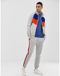 Tom Tailor Colour Block Track Jacket In Grey