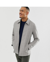 ASOS DESIGN Tall Zip Through Jacket In Grey Check