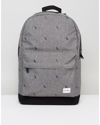 Grey Print Canvas Backpack