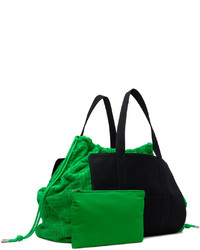 Bottega Veneta Black Green Roll Up Bag
