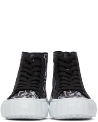 Fendi Black Transparent Ff Vertigo Force High Top Sneakers
