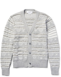 Thom Browne Intarsia Cotton Wool And Mohair Blend Cardigan