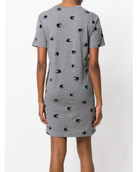 McQ Alexander McQueen Swallow Print T Shirt Dress