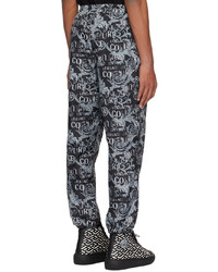 VERSACE JEANS COUTURE Black Gray Printed Trousers