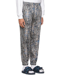 Clot Blue Off White Black Graphic Trousers