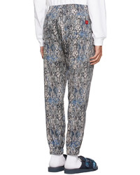 Clot Blue Off White Black Graphic Trousers