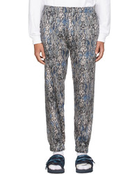 Clot Blue Off White Black Graphic Trousers