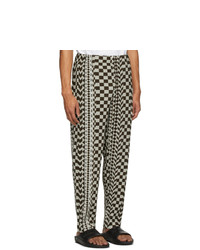 Homme Plissé Issey Miyake Brown African Geometric Pleated Trousers