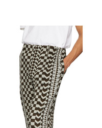 Homme Plissé Issey Miyake Brown African Geometric Pleated Trousers