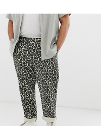 ASOS DESIGN Plus Fatigue Trousers In Washed Animal Print
